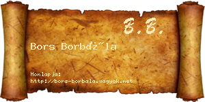 Bors Borbála névjegykártya